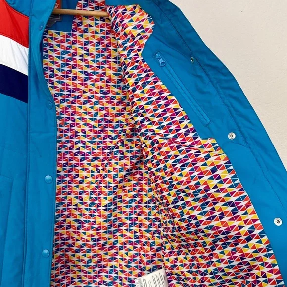 Merrell Blue and Red Colorblock Puffer Vest - Picture 5 of 9